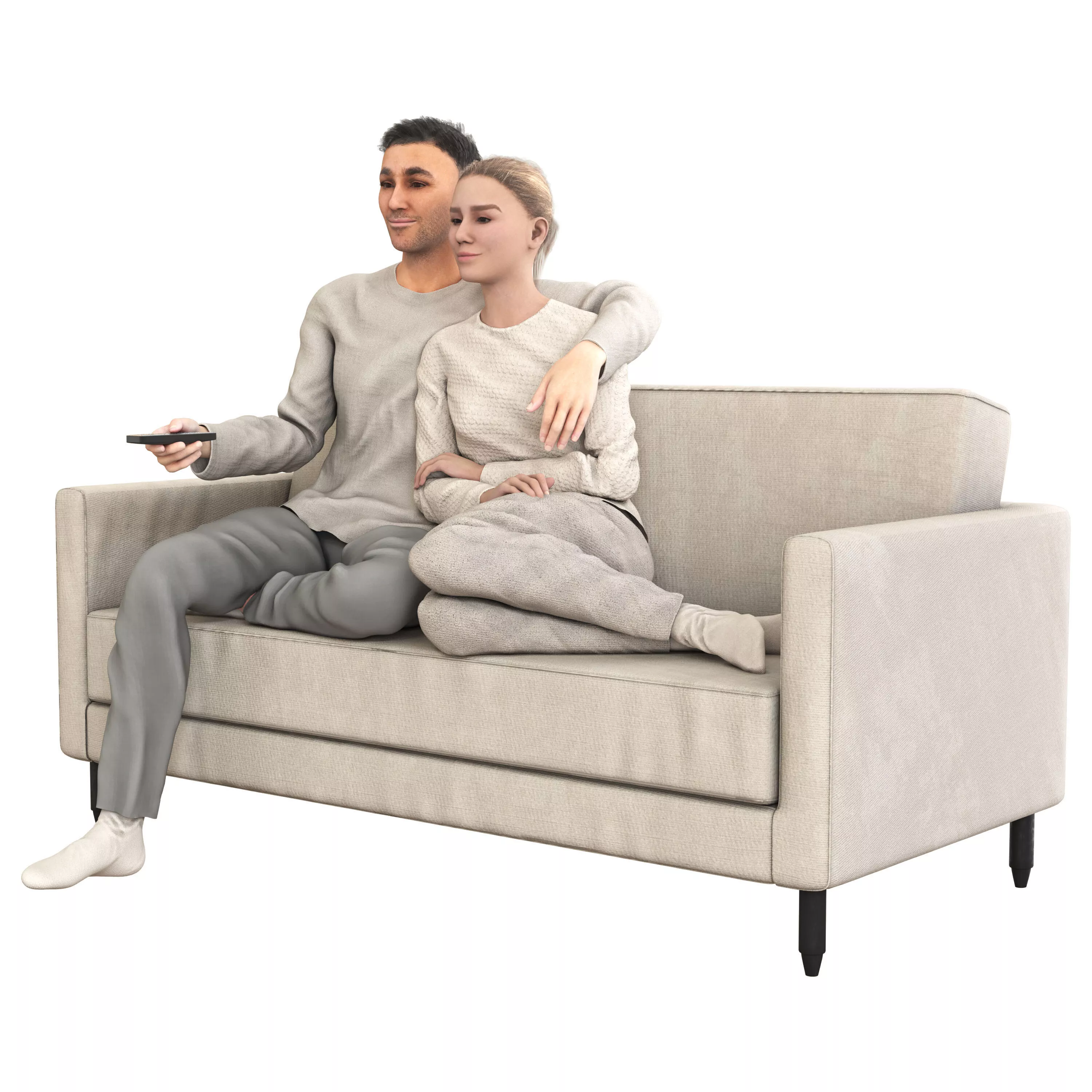 seated couple 3D model