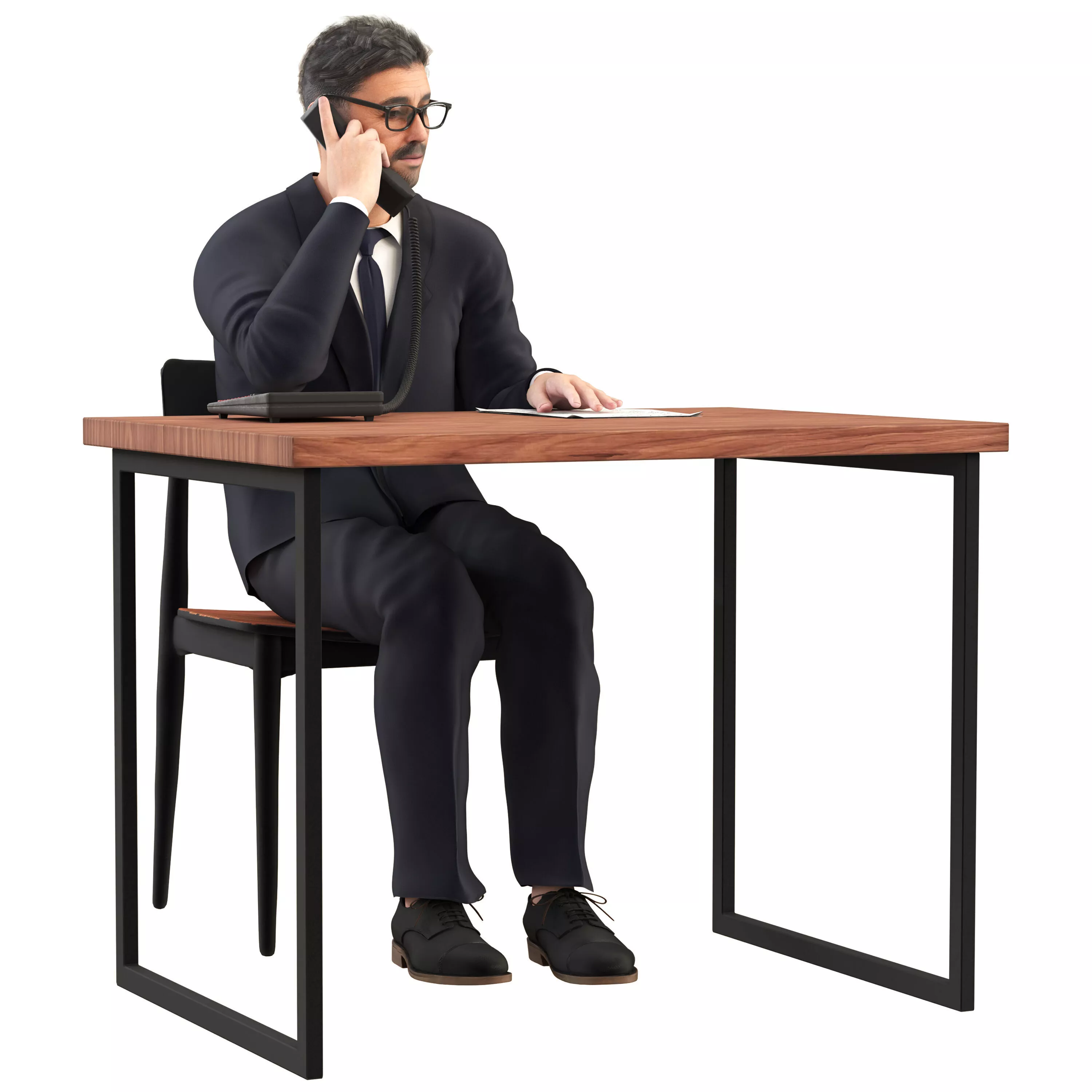 Seated man 03 3D model