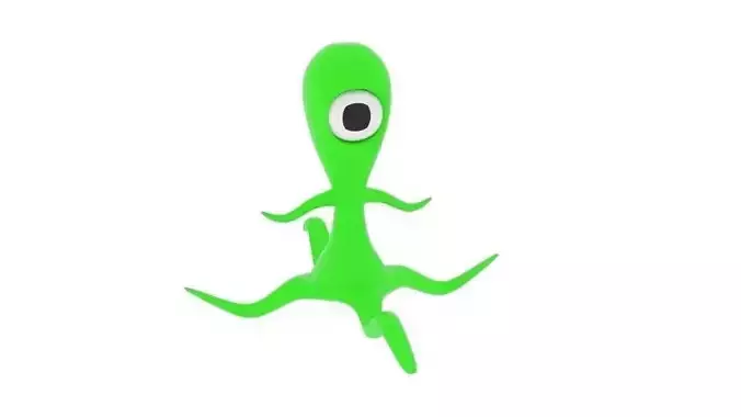 Tentacle Alien Low-poly 3D model