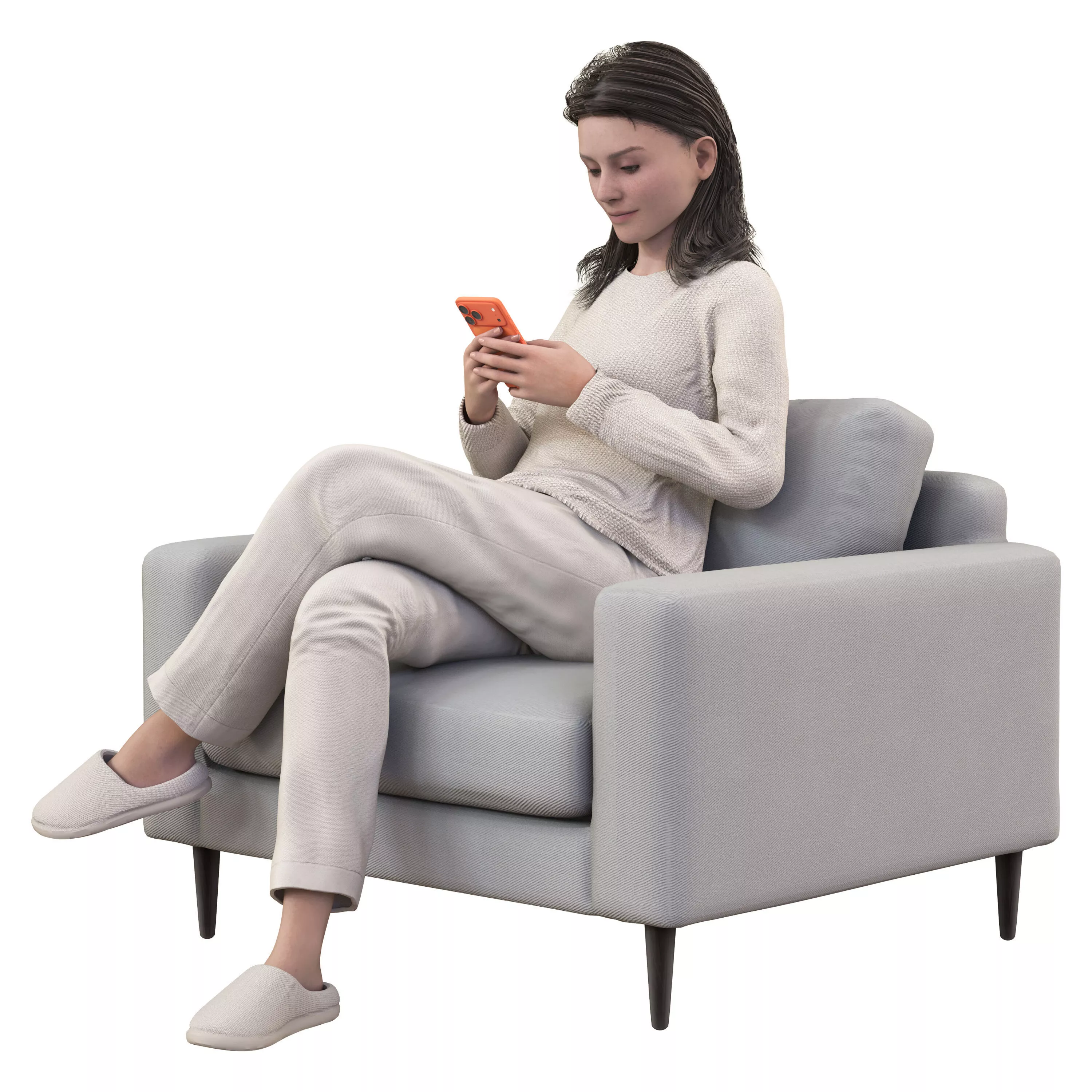 Seated Woman 01 3D model
