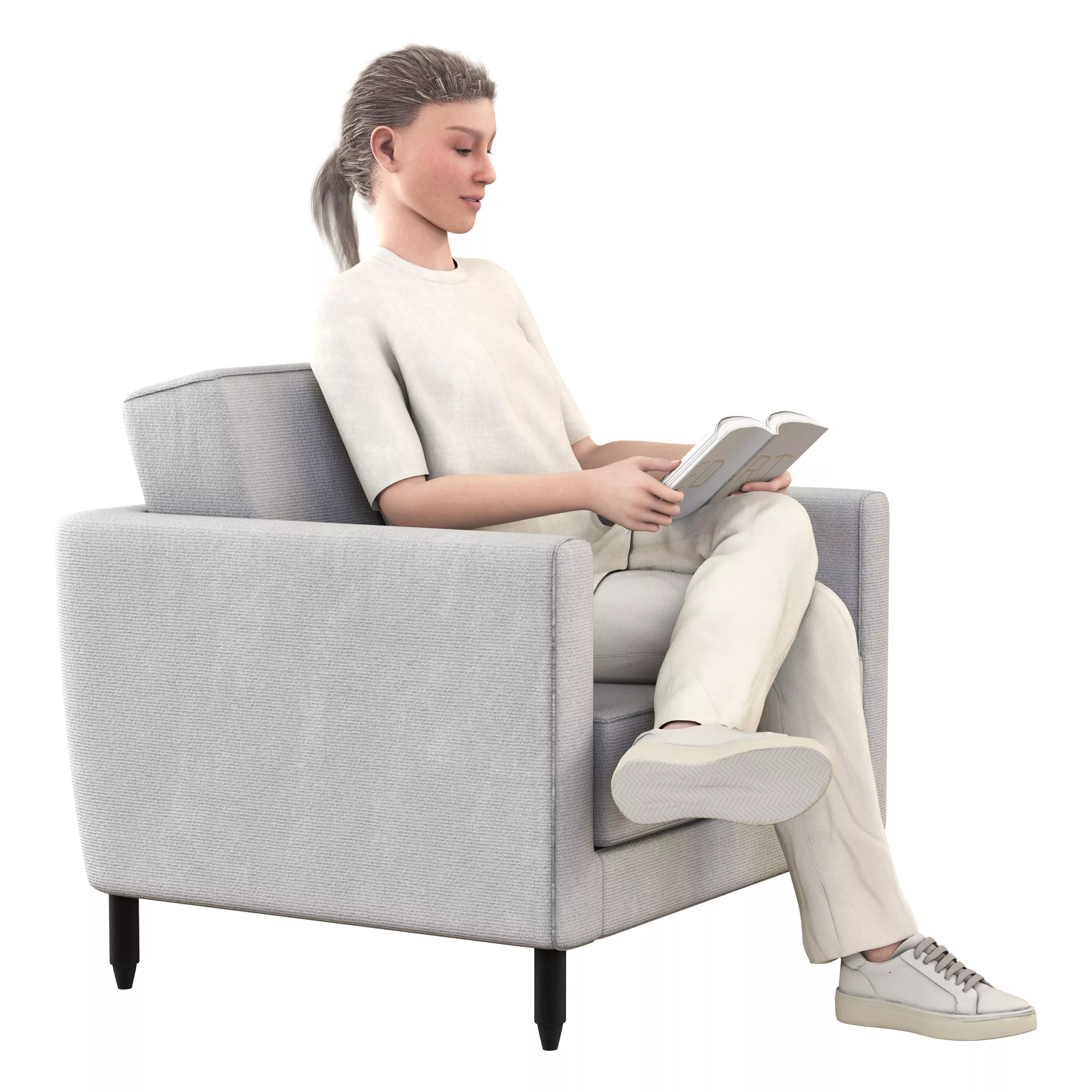 Seated Woman 03 3D model