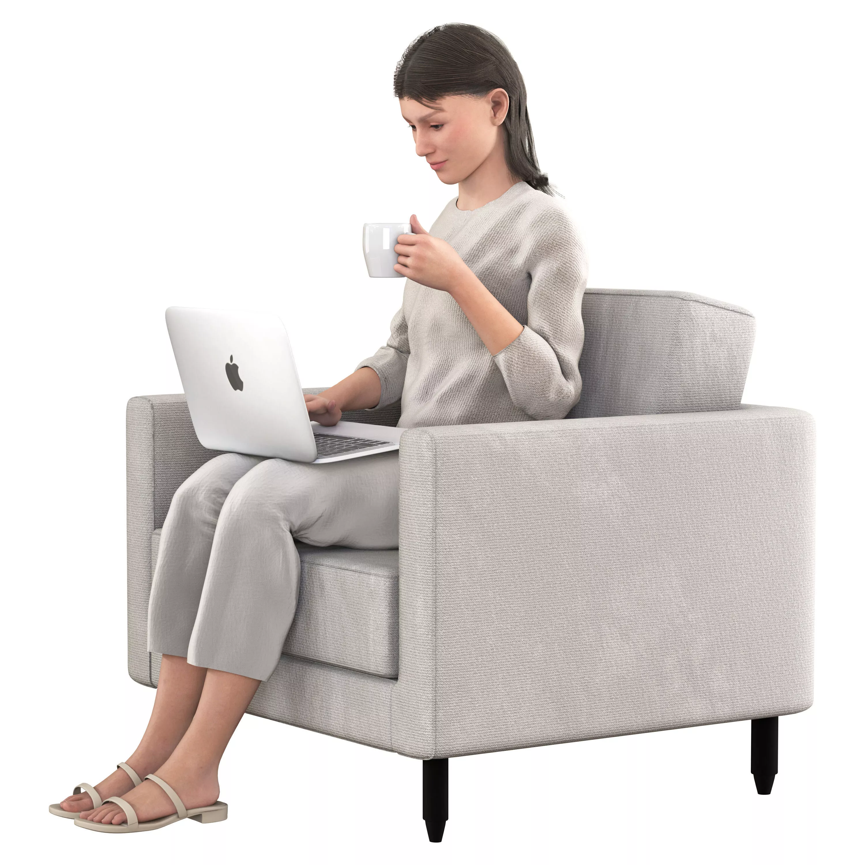 Seated Woman 04 3D model