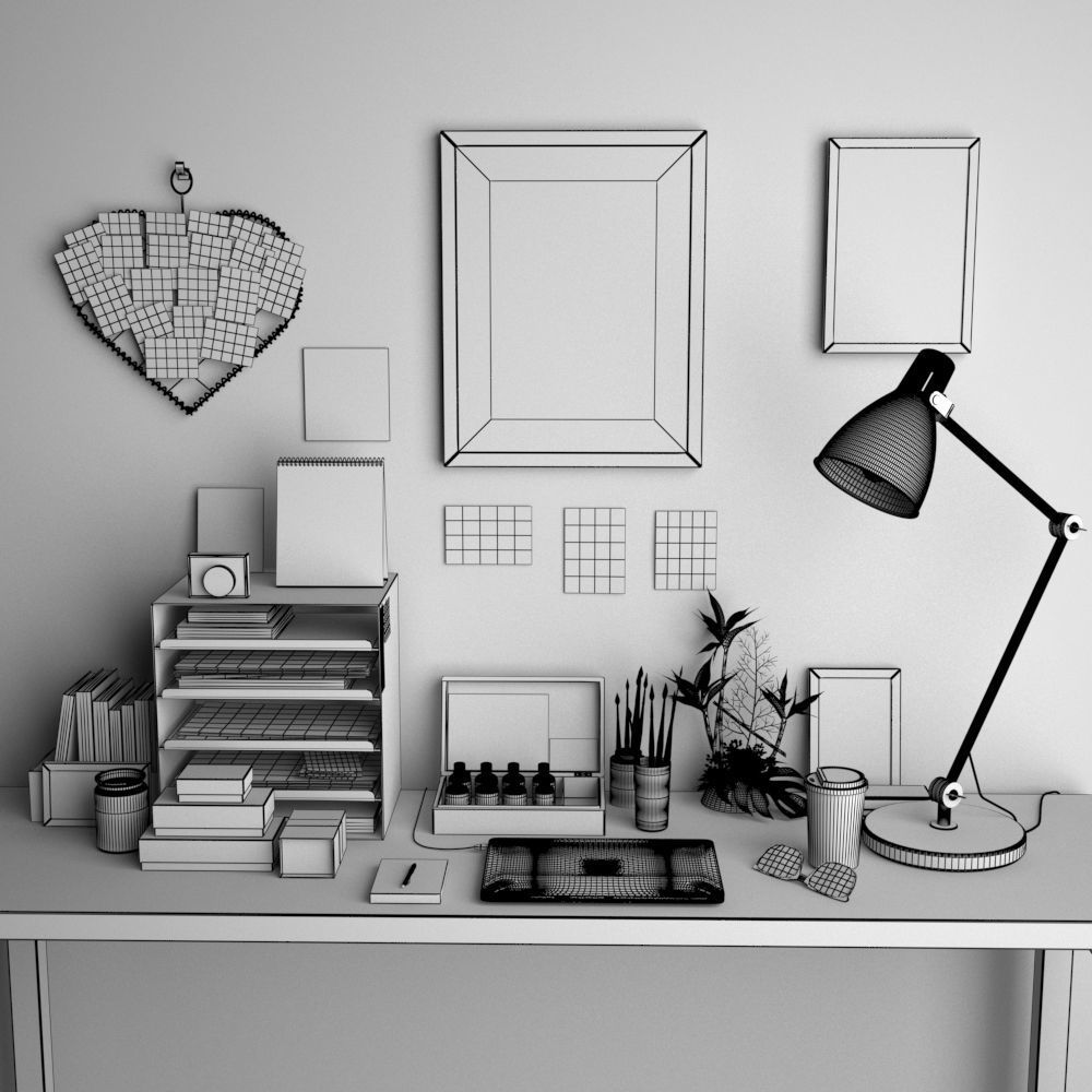 Desk decoration 3D model_3