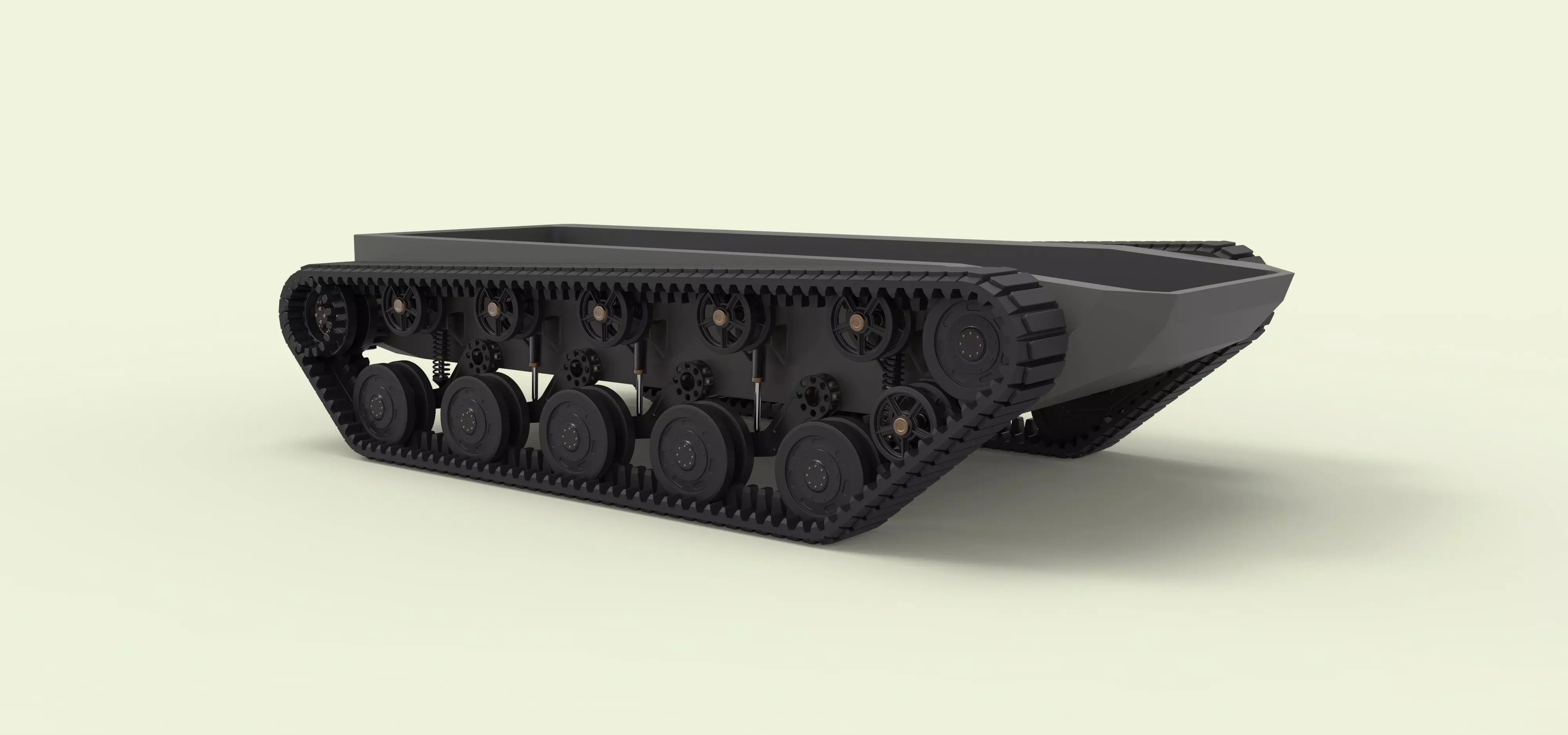 Rubber track chassis 3D model_0