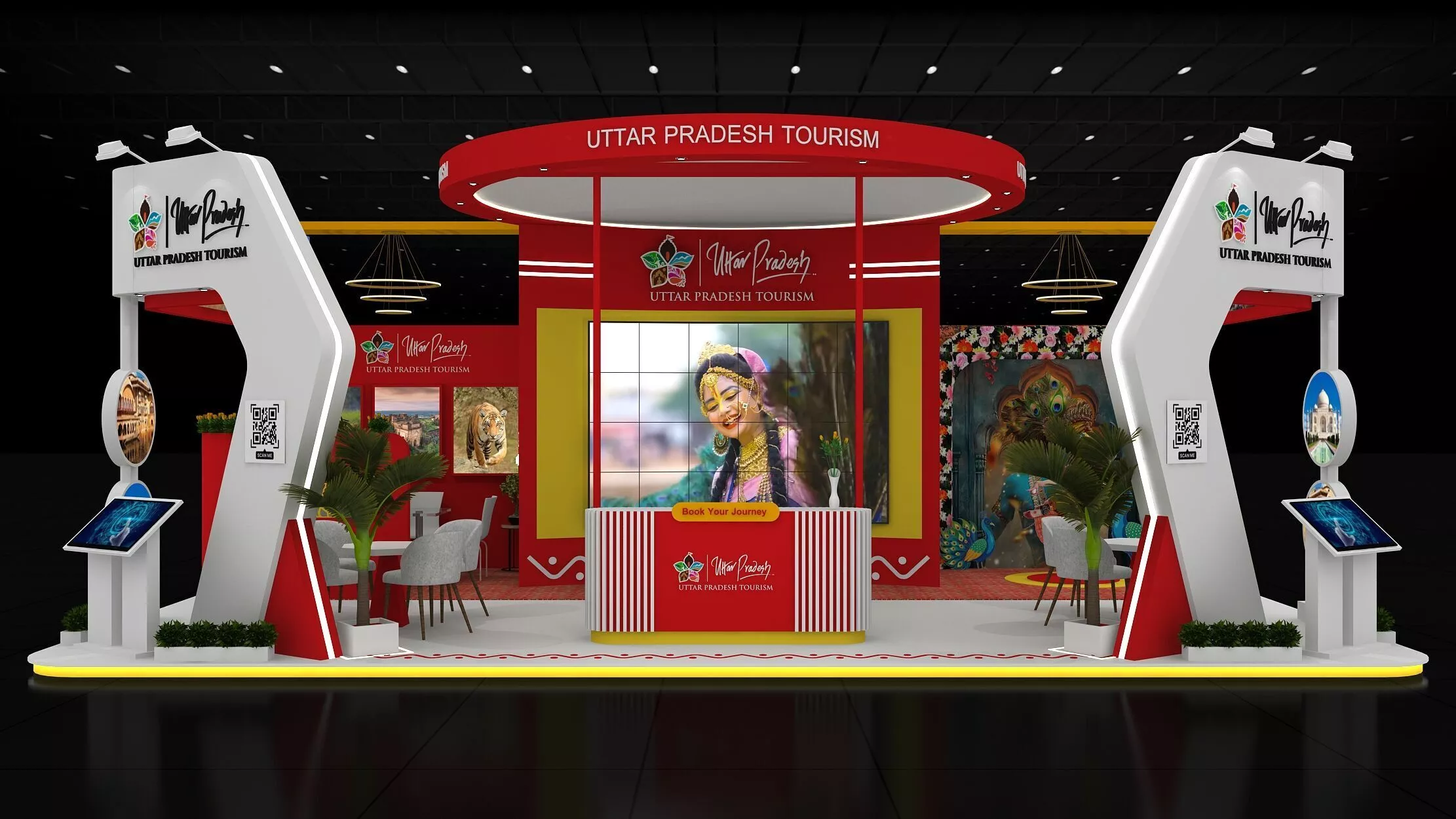 10mtr x10mtr expo stall 3side open Exhibition Stand Low-poly 3D model