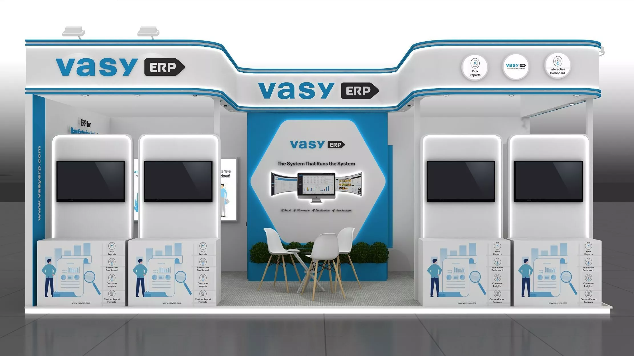 8mtr x4mtr expo stall 2side open Exhibition Stand Low-poly 3D model