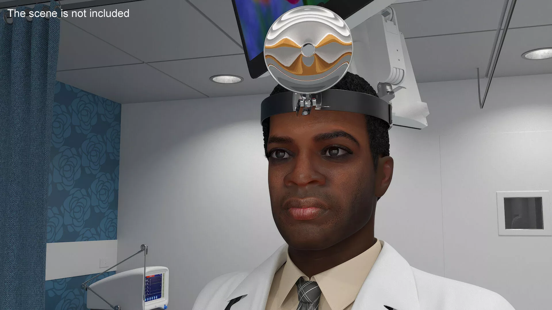 African American Male Doctor with Medical Tools Rigged for C4D 3D model