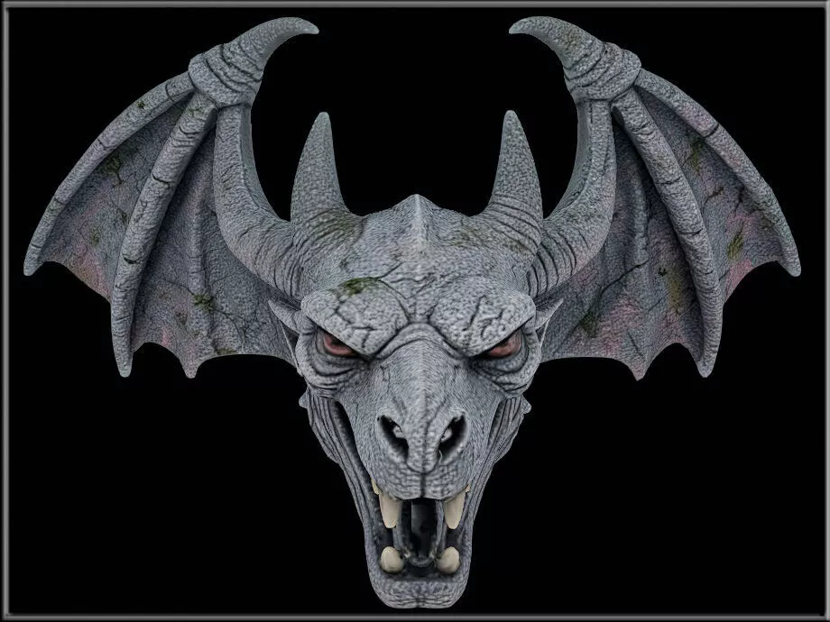 Dragon Head Stone Low-poly 3D model