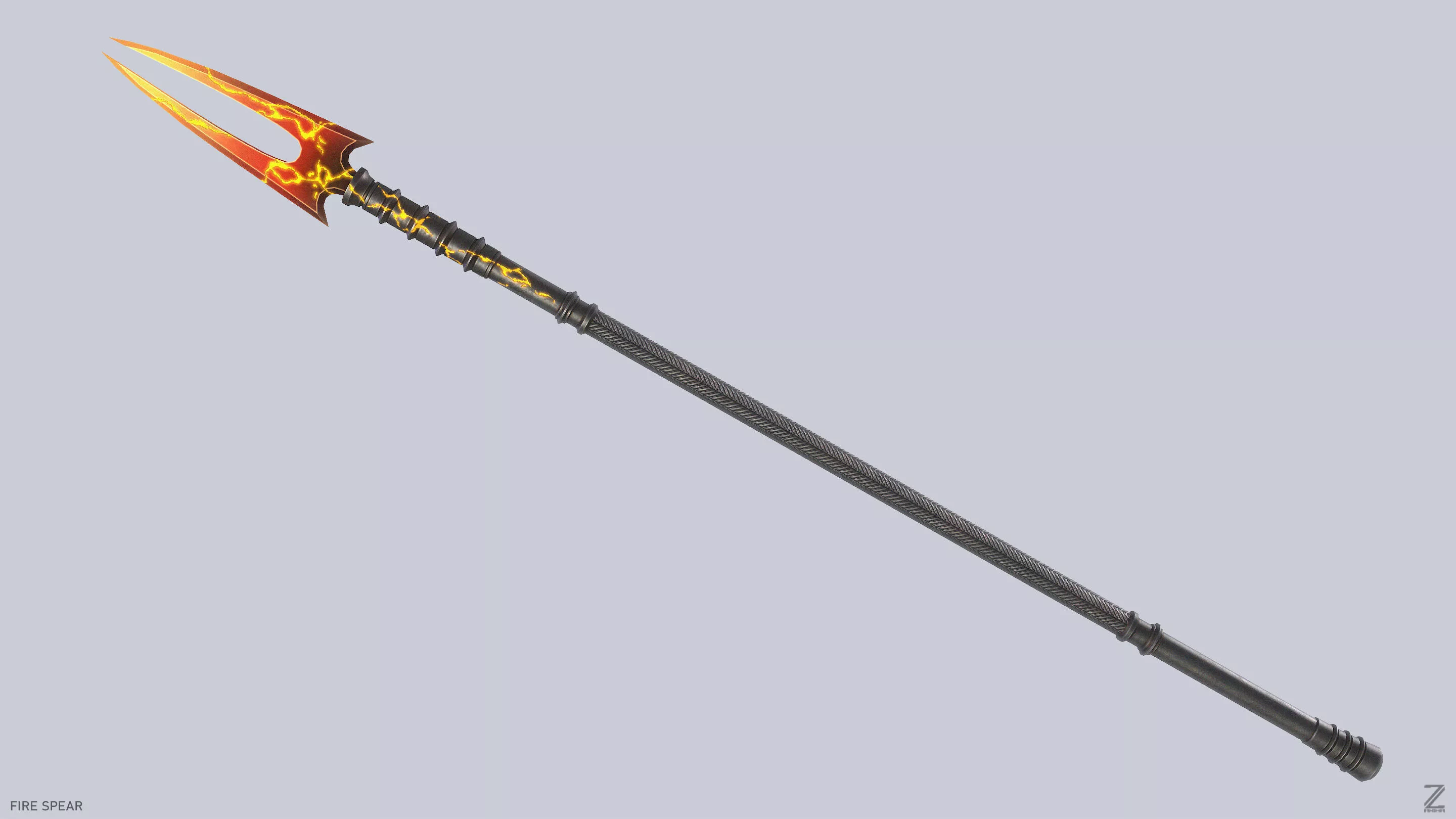 Fire spear Low-poly 3D model