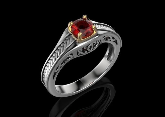 Ring gems elegant Free 3D print model