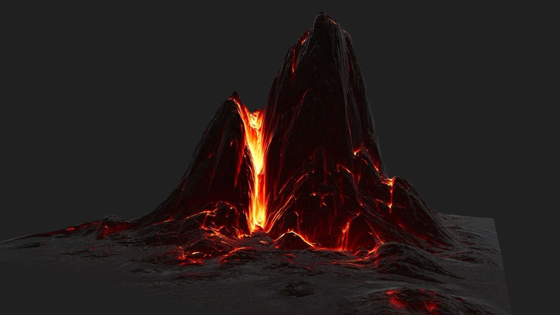 Lava Rock Low-poly 3D model_5