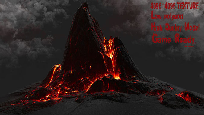 Lava Rock Low-poly 3D model