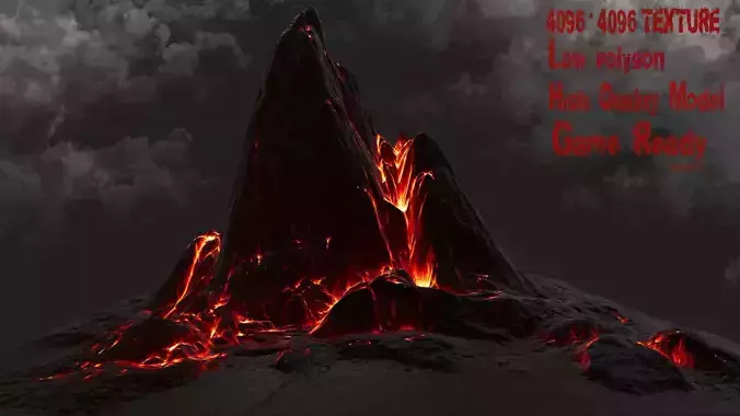 Lava Rock Low-poly 3D model