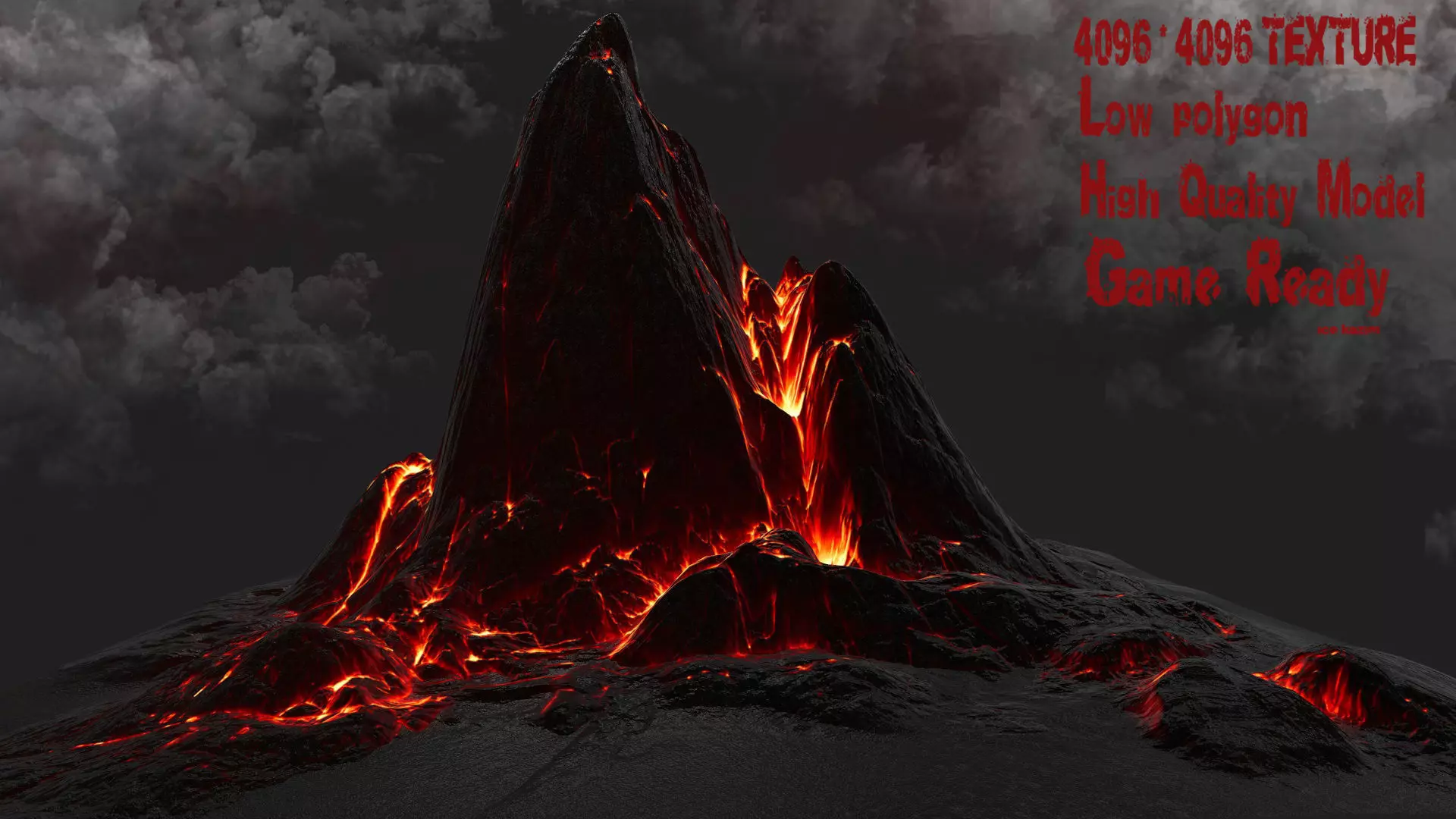 Lava Rock Low-poly 3D model_0