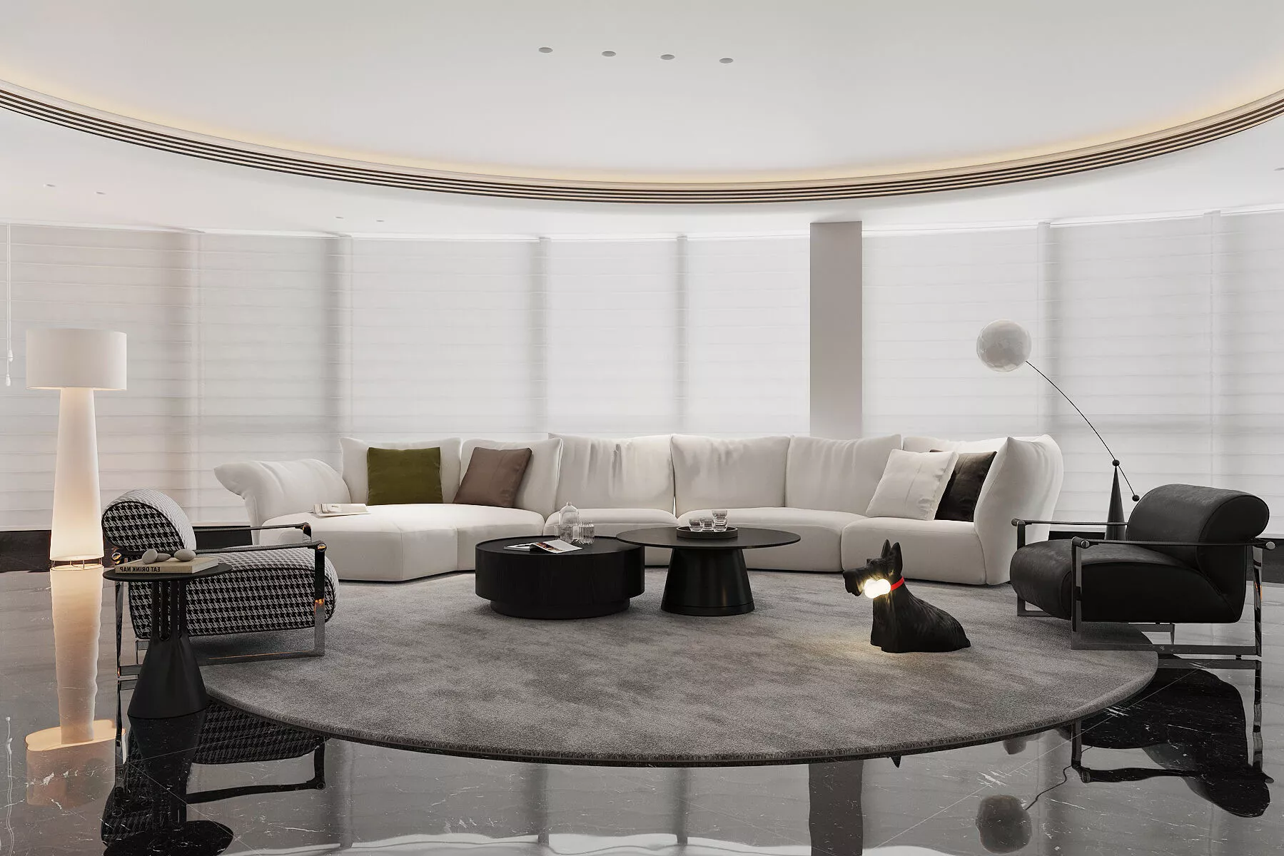 Italian-style living and dining room 3D model