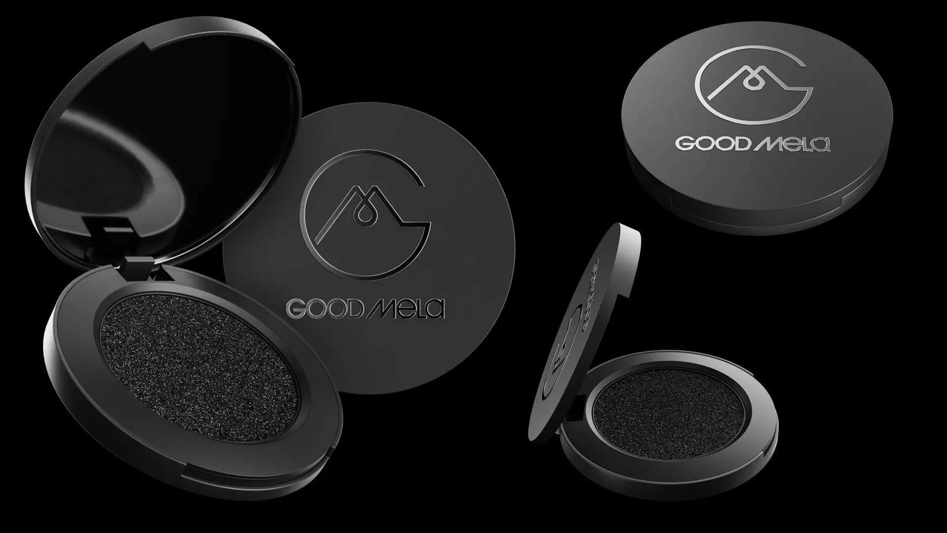 Cosmetic Compact Glitter Powder Case 3D model
