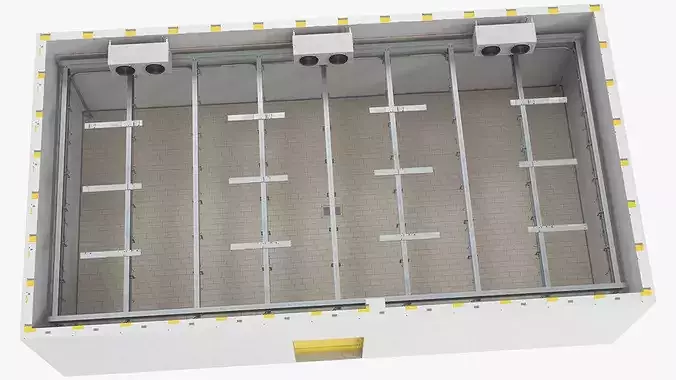 Tile Floor Butchery Refrigeration Facility 3D model 2