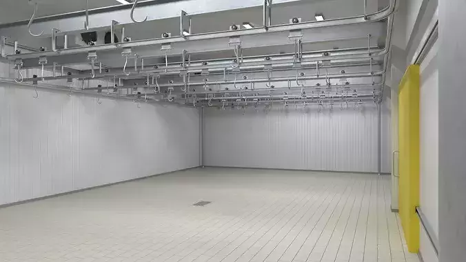 Tile Floor Butchery Refrigeration Facility 3D model 3