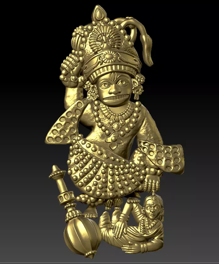 LORD HANUMAN CRUSHING PANVELTI 3D print model