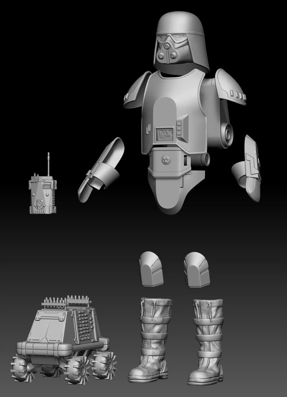 Remnant Snowtrooper With Recon Set One6 Scale STL 3D print model