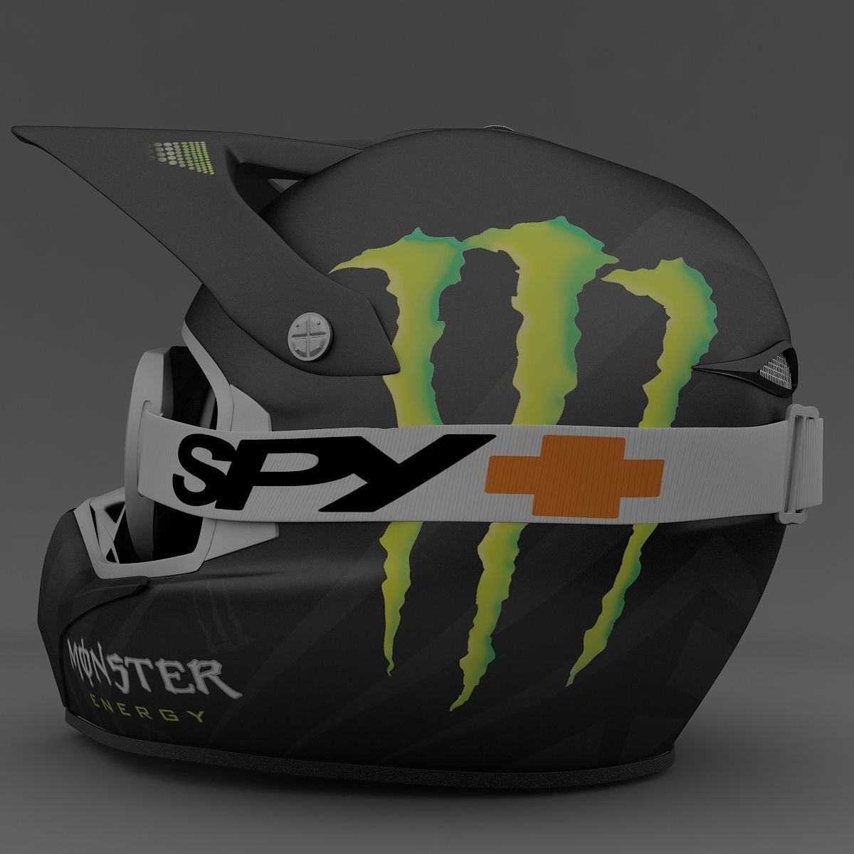 Motocross Helmet 3D model_5