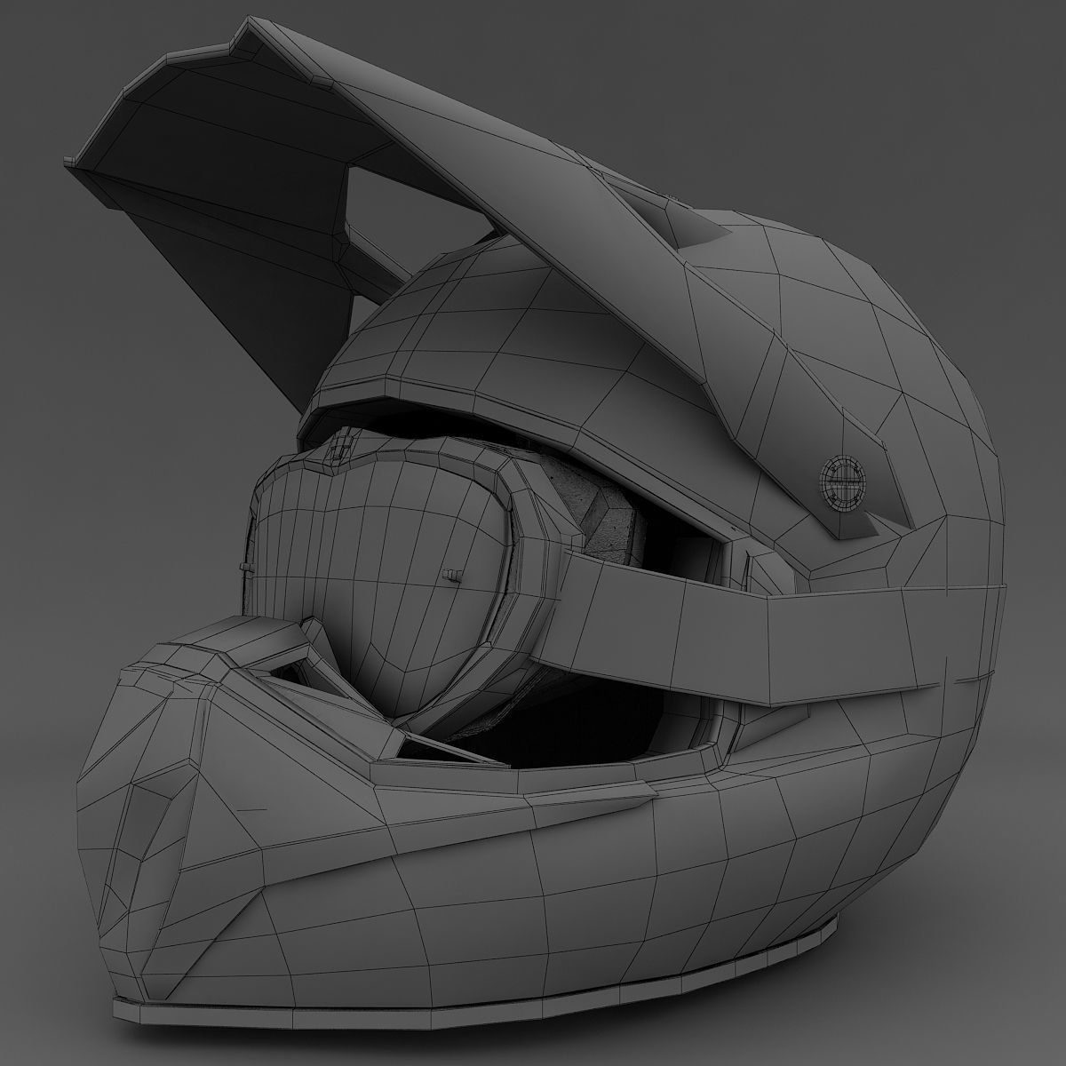 Motocross Helmet 3D model_8