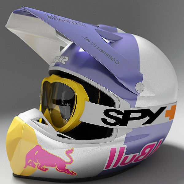 Motocross Helmet 3D model_2