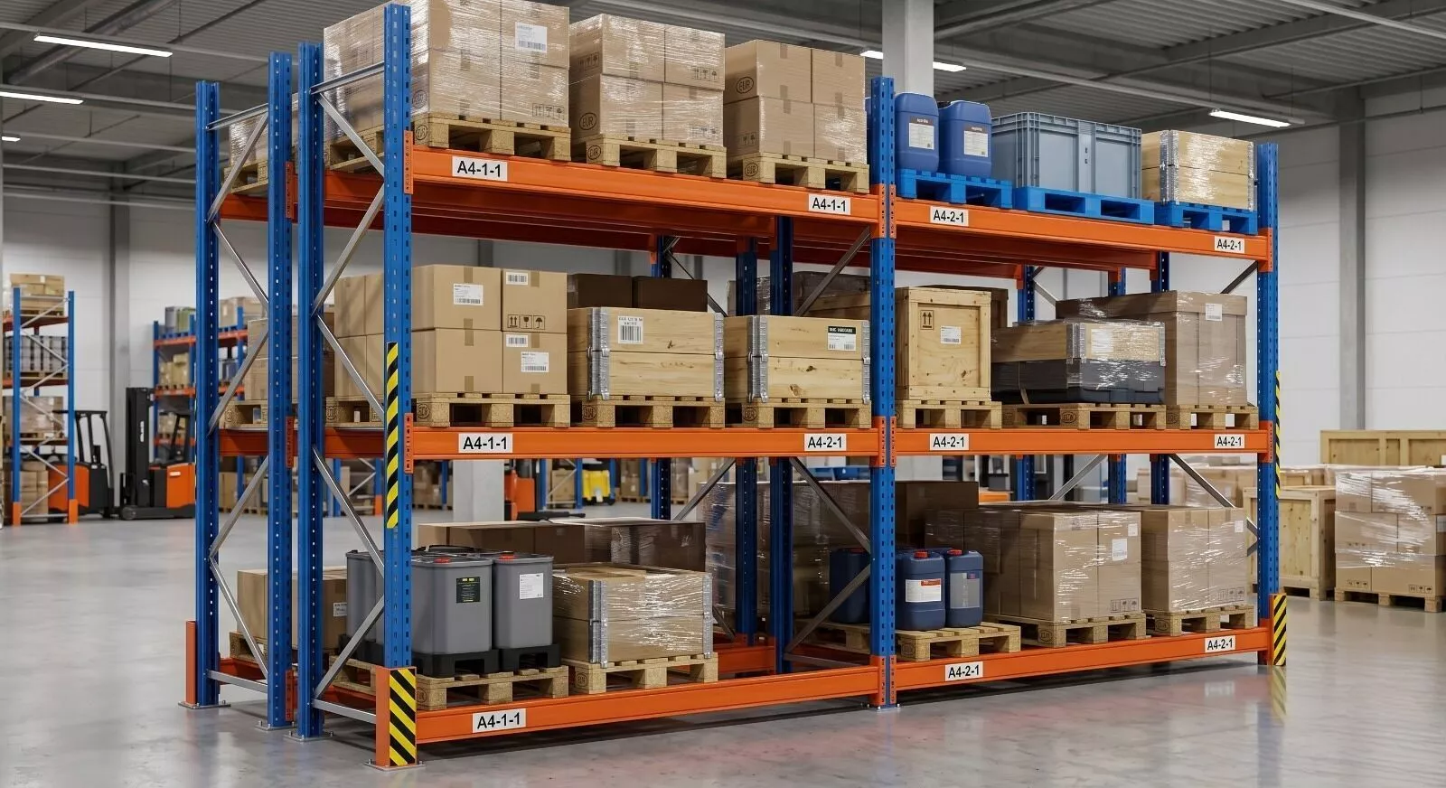Industrial Warehouse Pallet Racking System Low-poly 3D model
