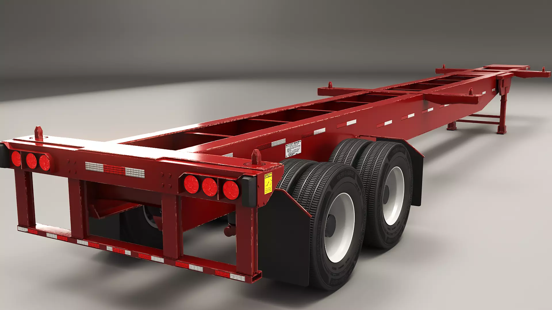 3D model Semi Trailer ISO Container Chassis 4K PBR VR / AR / low-poly ...