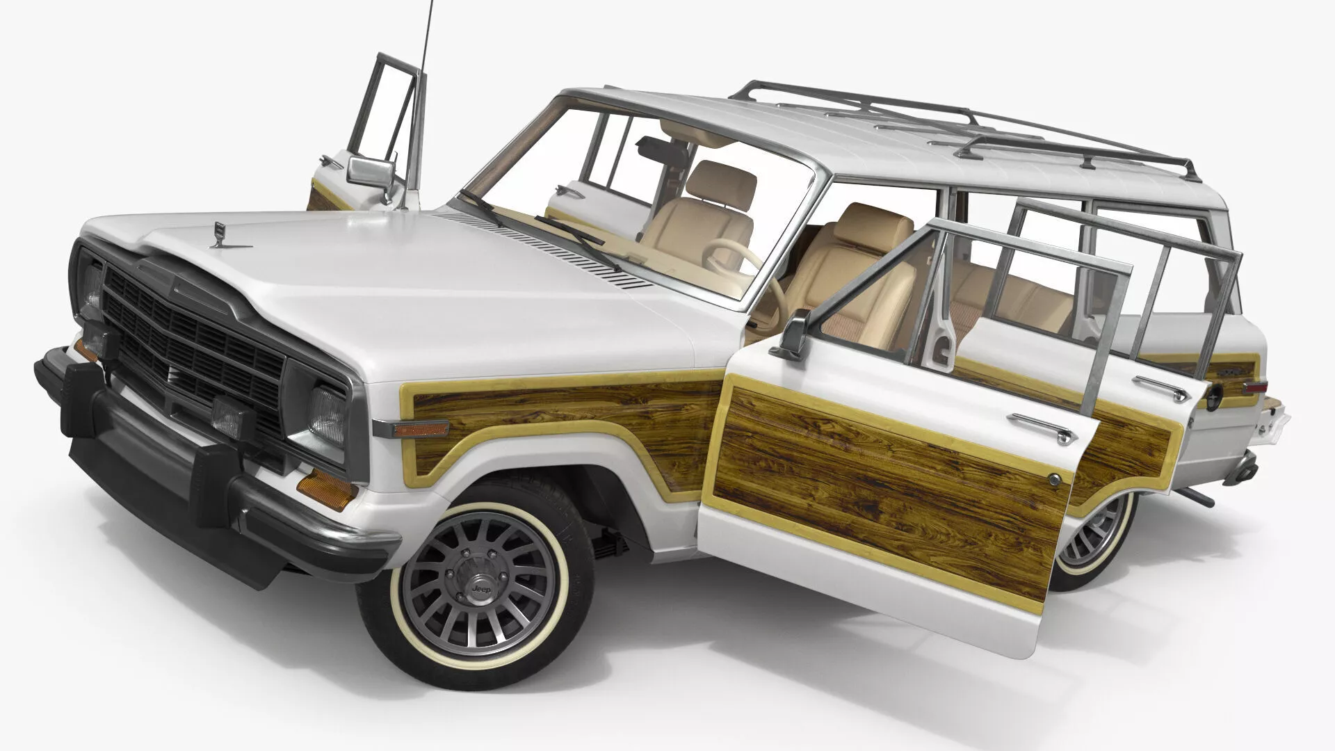 1991 Jeep Grand Wagoneer Rigged for Cinema 4D 3D model