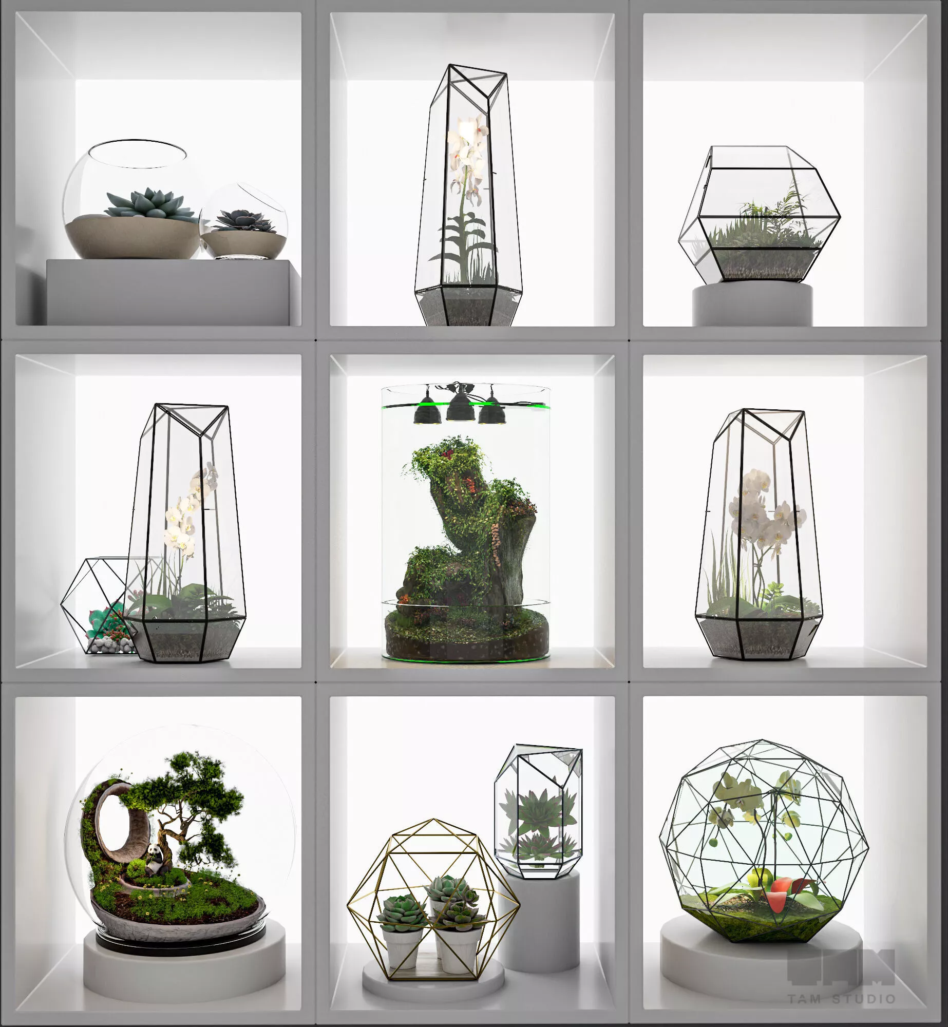 Luxury Geometric Terrarium 3D model