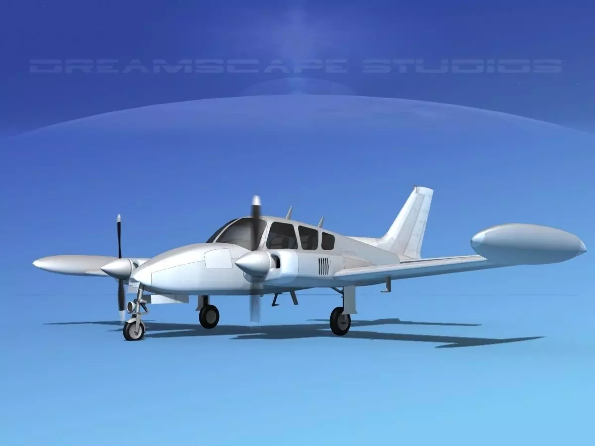 Cessna 320 Skyknight Bare Metal 3D model