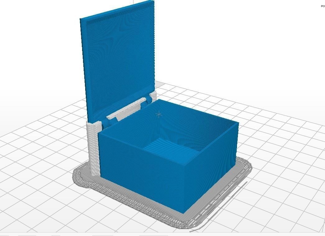 Printable box with hinges - one part only 3D print model_10