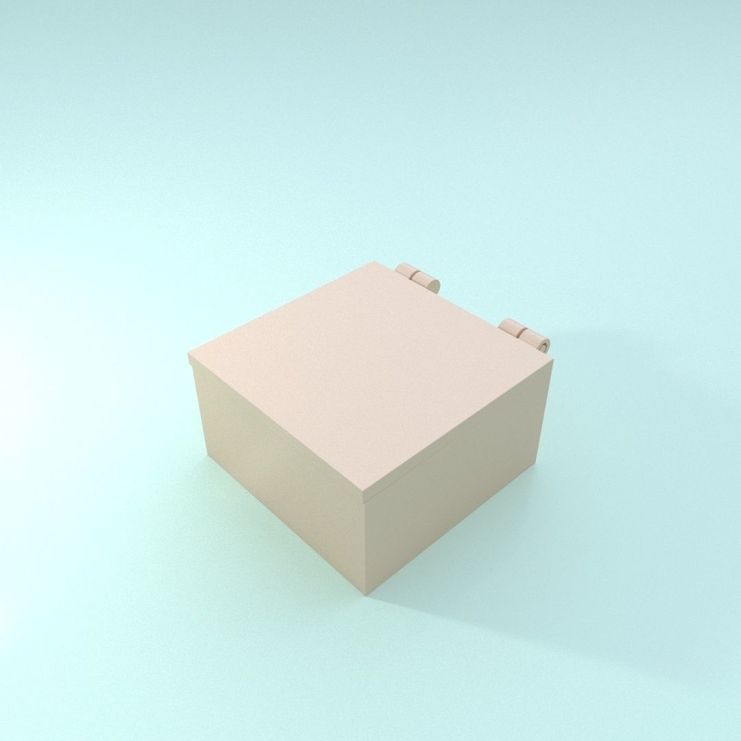 Printable box with hinges - one part only 3D print model_3