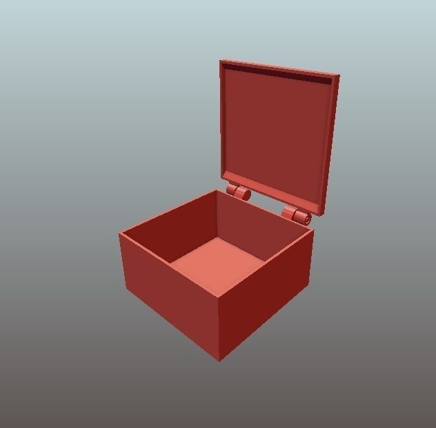 Printable box with hinges - one part only 3D print model_5