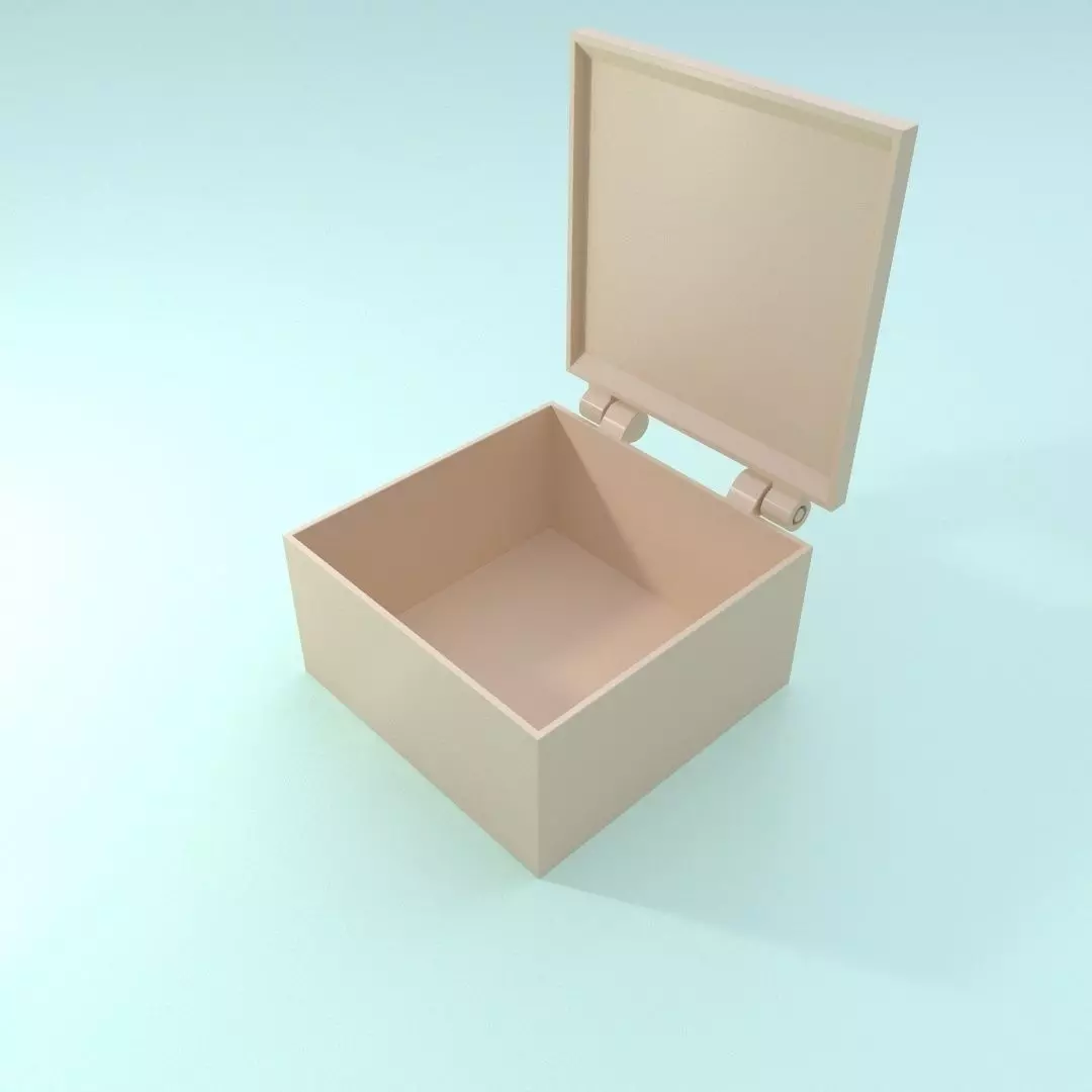 Printable box with hinges - one part only 3D print model_0