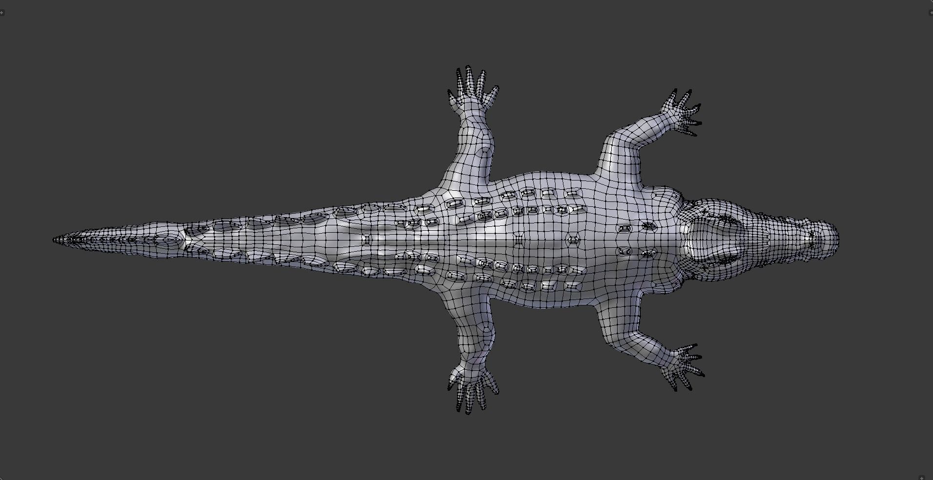 Low Poly Crocodile Low-poly 3D model_12