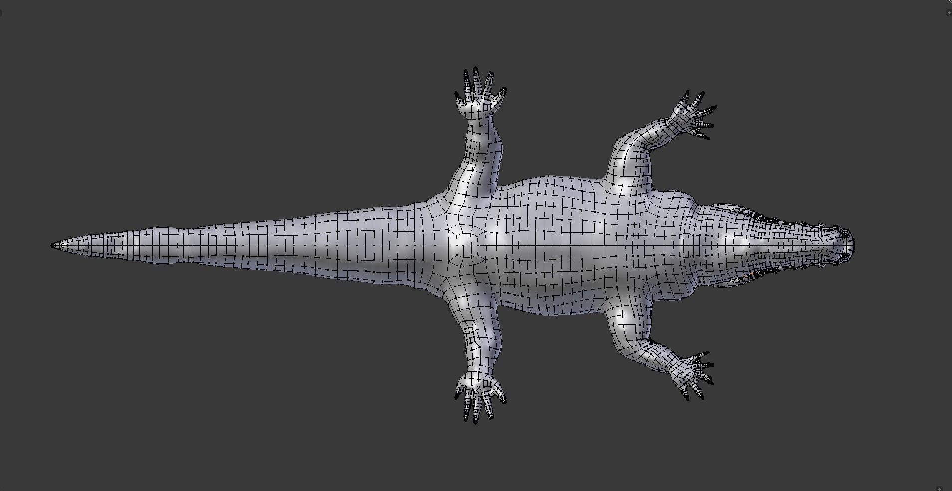Low Poly Crocodile Low-poly 3D model_9