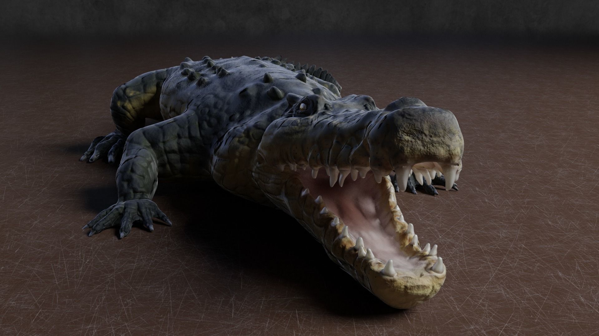 Low Poly Crocodile Low-poly 3D model_0