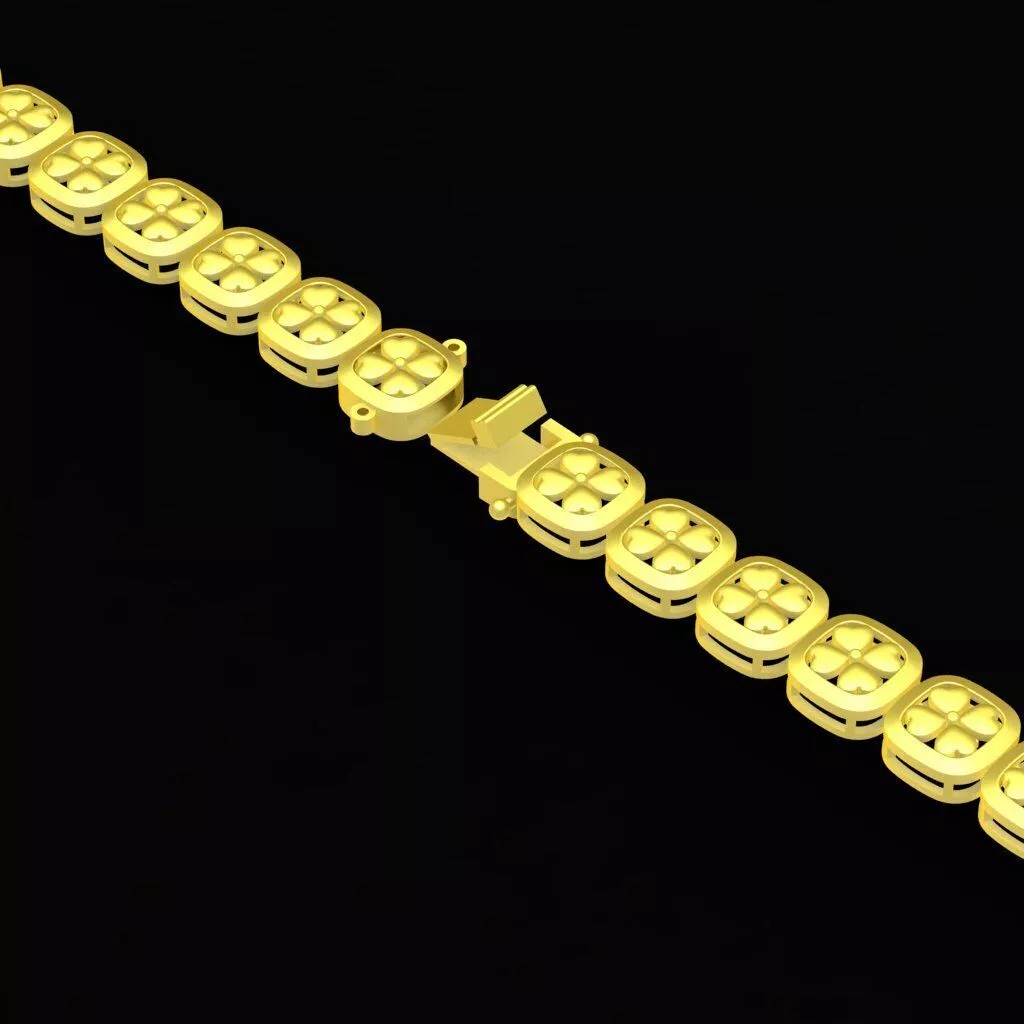 Lucky Four Leaf Clover Bracelet for Women 285a 3D print model