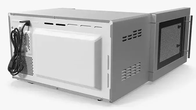 Digital Microwave Oven With Pizza 3D model 3