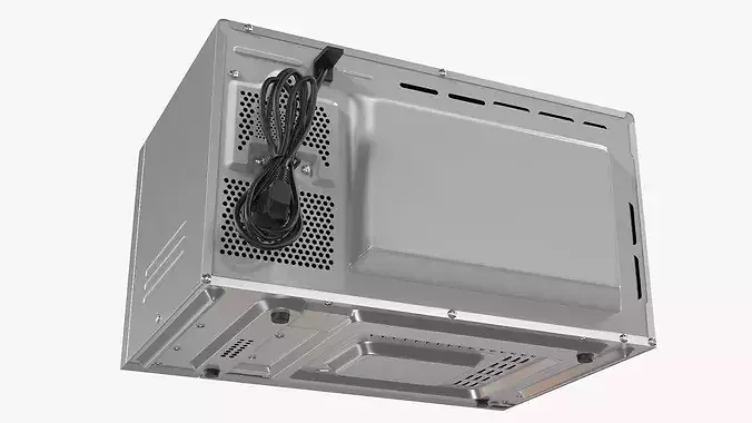 Digital Microwave Oven With Pizza 3D model 7