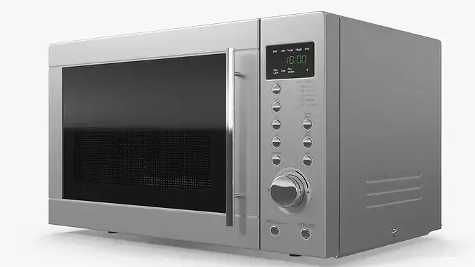 Digital Microwave Oven With Pizza 3D model 4