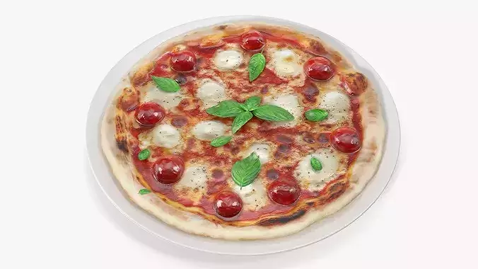 Digital Microwave Oven With Pizza 3D model 6