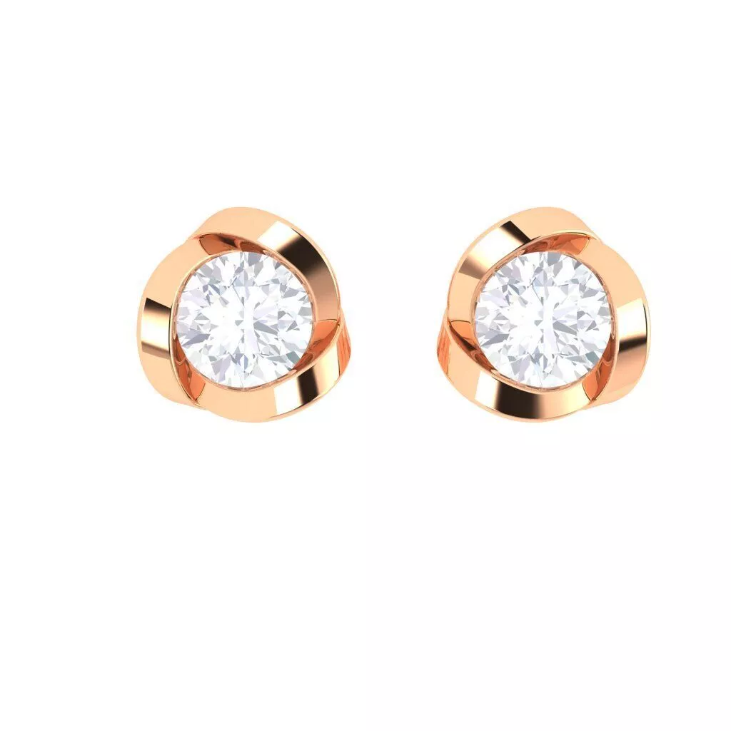 5 mm round diamond earring 3D print model