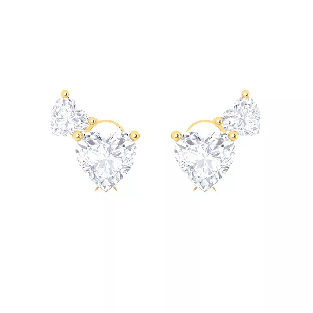 heart shape diamond earring 3D print model