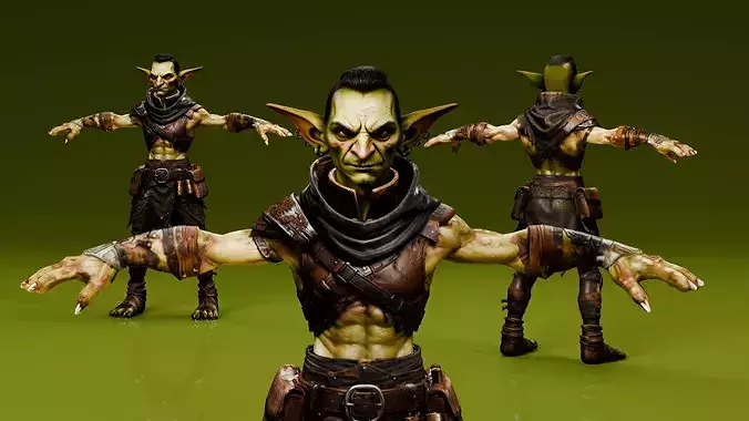 Goblin Rogue Character - Rigged