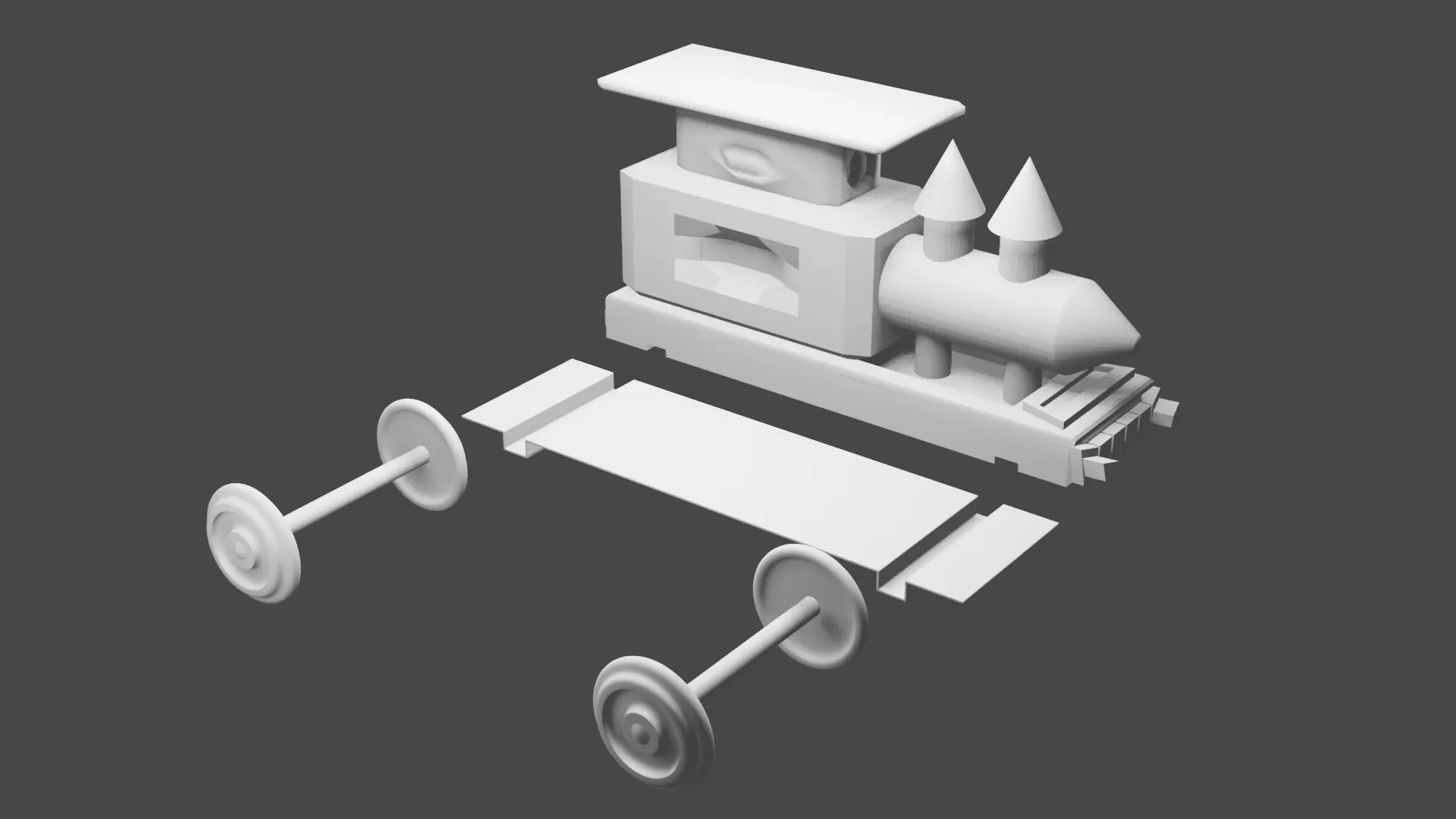 Train 3D Printable Low-poly 3D model