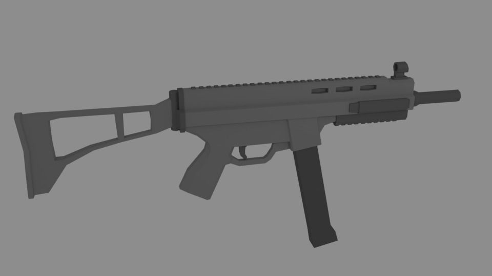 Low Poly Guns With Free Low Poly Character Low-poly 3D model_12