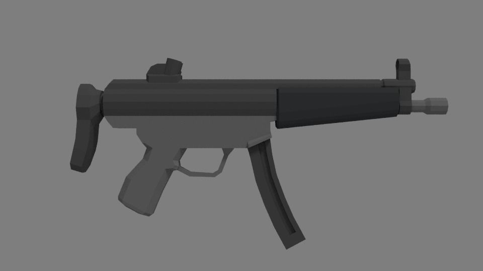 Low Poly Guns With Free Low Poly Character Low-poly 3D model_1